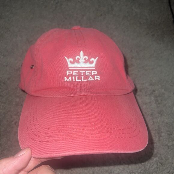 PETER MILLAR Crown Sport Light Red Adjustable Strap Embroidered Baseball Hat Cap - Picture 1 of 6